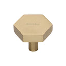 Heritage Brass Cabinet Knob Hexagon Design 32mm Satin Brass finish - C4344 32-SB - Choice Handles