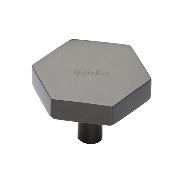 Heritage Brass Cabinet Knob Hexagon Design 38mm Matt Bronze finish - C4344 38-MB - Choice Handles