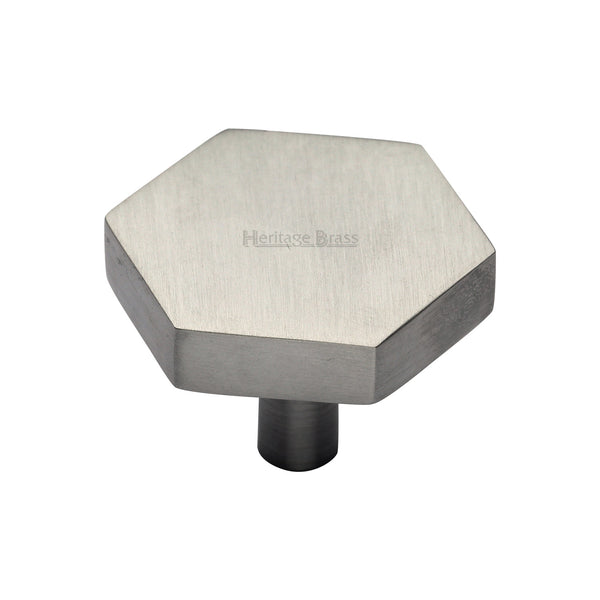 Heritage Brass Cabinet Knob Hexagon Design 38mm Satin Nickel finish - C4344 38-SN - Choice Handles