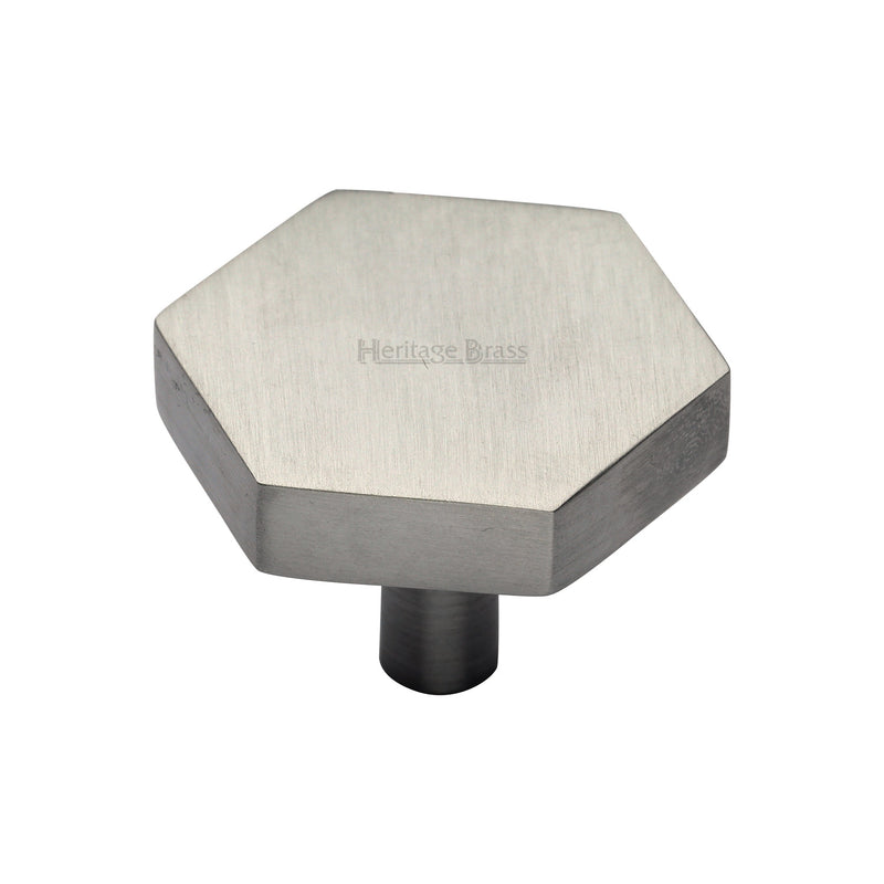 Heritage Brass Cabinet Knob Hexagon Design 38mm Satin Nickel finish - C4344 38-SN - Choice Handles
