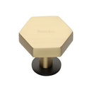 Heritage Brass Cabinet Knob Hexagon Design with Rose 32mm Matt Bronze/Satin Brass finish - C4345 32-BSB - Choice Handles