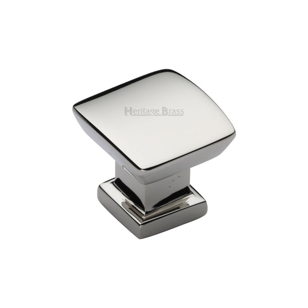 Heritage Brass Cabinet Knob Plinth Design with base 25mm Polished Nickel - C4382 25-PNF - Choice Handles
