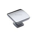 Heritage Brass Cabinet Knob Plinth Design with base 35mm Polished Chrome finish - C4382 35-PC - Choice Handles