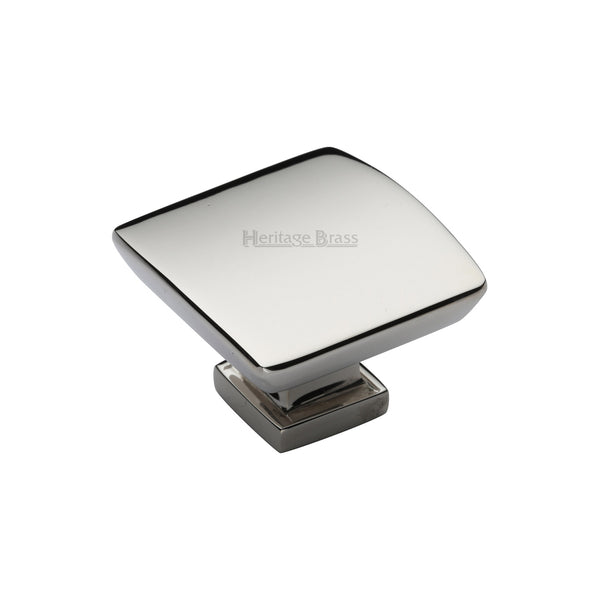 Heritage Brass Cabinet Knob Plinth Design with base 35mm Polished Nickel - C4382 35-PNF - Choice Handles