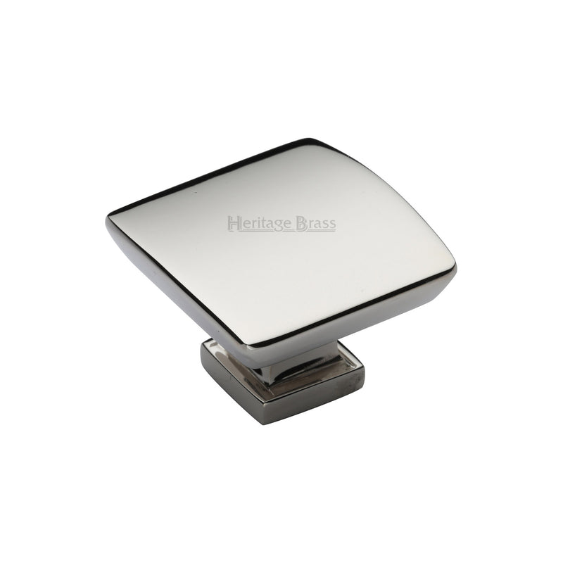 Heritage Brass Cabinet Knob Plinth Design with base 35mm Polished Nickel - C4382 35-PNF - Choice Handles