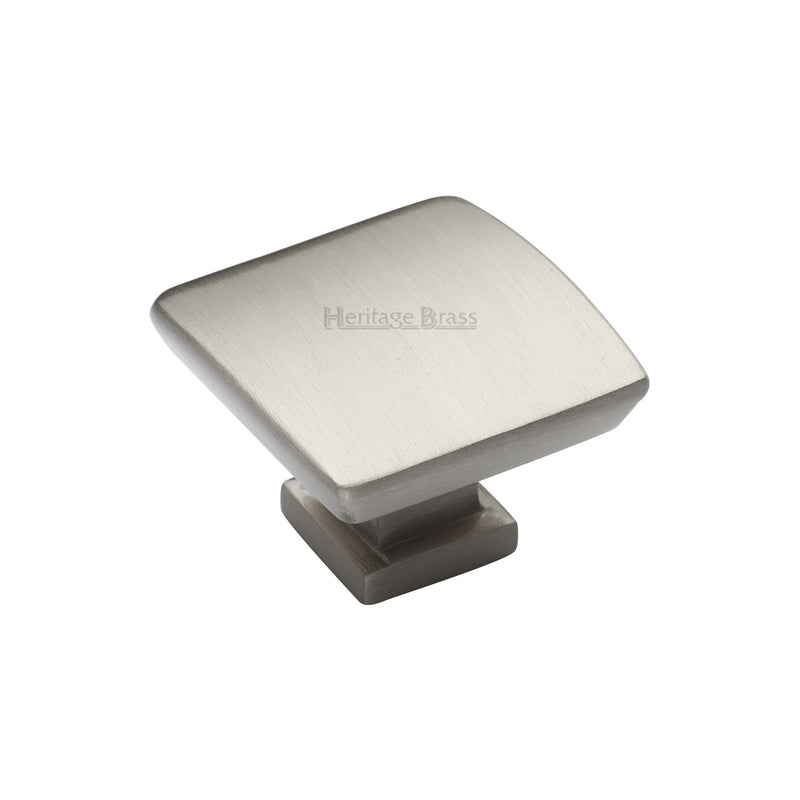 Heritage Brass Cabinet Knob Plinth Design with base 35mm Satin Nickel finish - C4382 35-SN - Choice Handles
