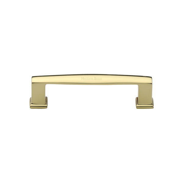 Heritage Brass Cabinet Pull Vintage Design 102mm CTC Polished Brass Finish - C4384 102-PB - Choice Handles