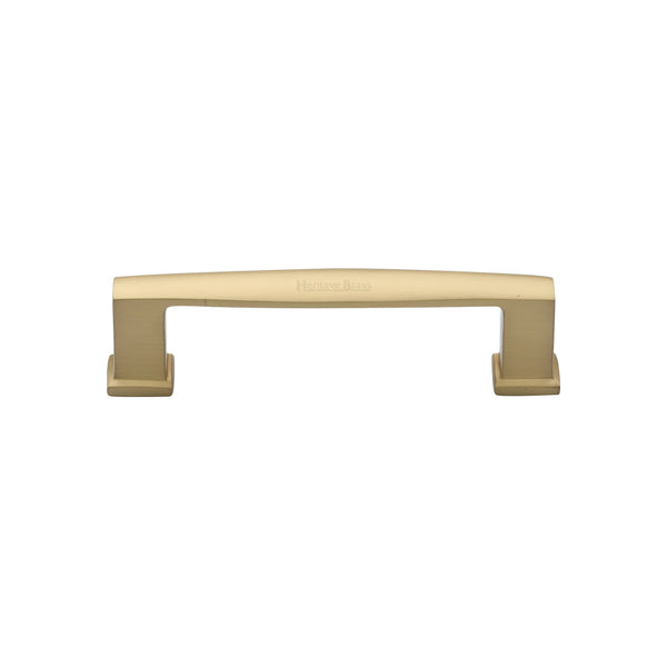 Heritage Brass Cabinet Pull Vintage Design 102mm CTC Satin Brass Finish - C4384 102-SB - Choice Handles