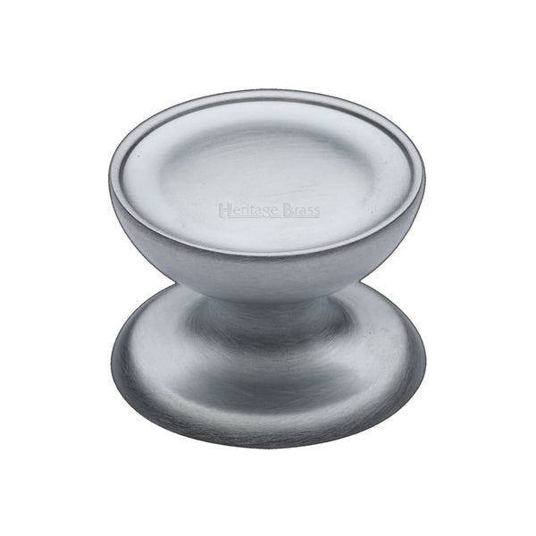 Heritage Brass Cabinet Knob Surrey Design 32mm Satin Chrome finish - C4386 32-SC - Choice Handles