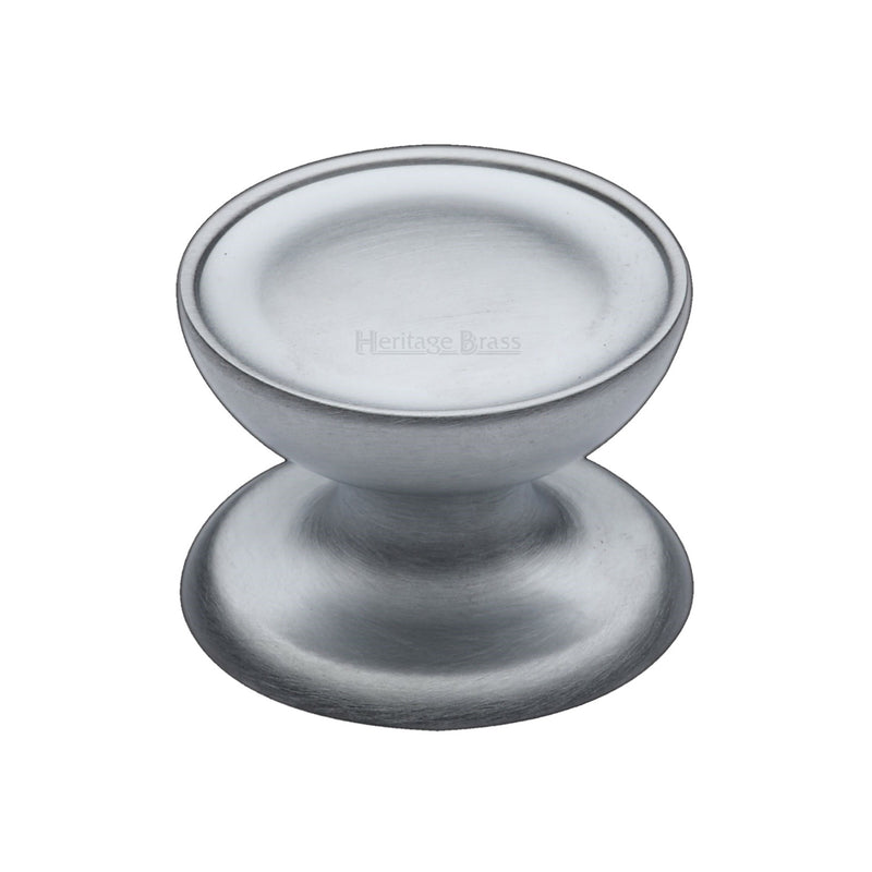 Heritage Brass Cabinet Knob Surrey Design 32mm Satin Chrome finish - C4386 32-SC - Choice Handles
