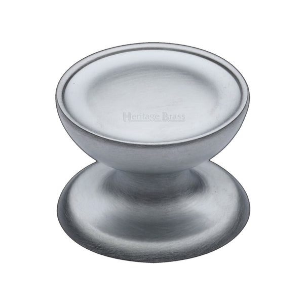 Heritage Brass Cabinet Knob Surrey Design 38mm Satin Chrome finish - C4386 38-SC - Choice Handles
