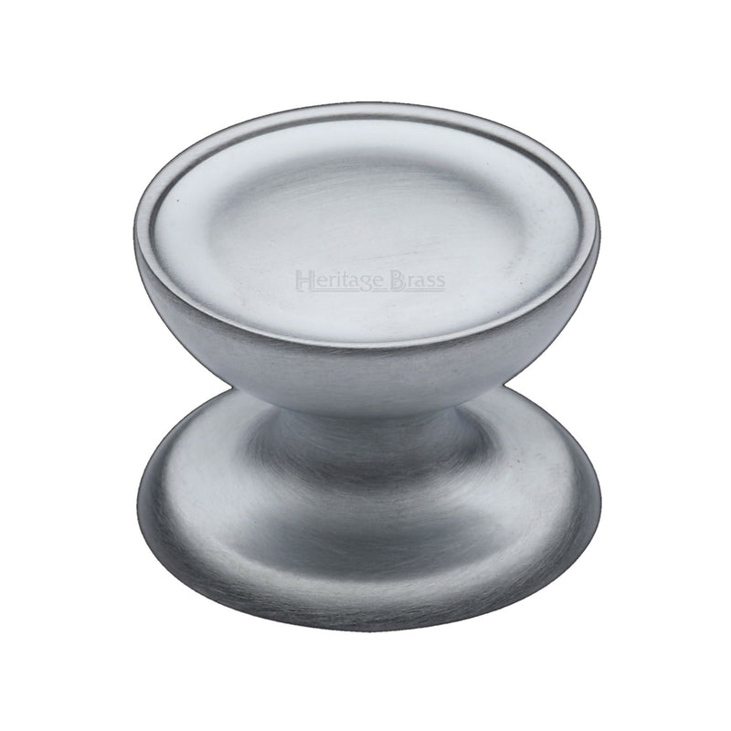 Heritage Brass Cabinet Knob Surrey Design 38mm Satin Chrome finish - C4386 38-SC - Choice Handles