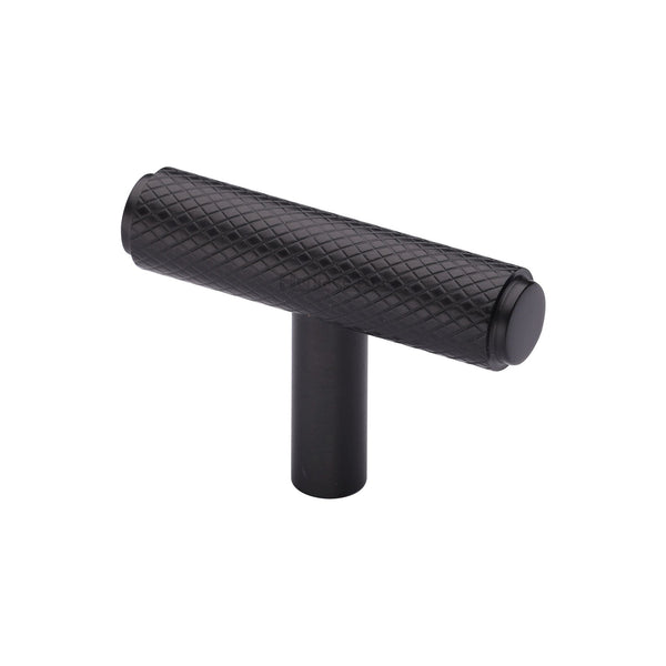 Heritage Brass Cabinet Knob Knurled T-Bar Design 45mm Matt Bronze finish - C4415-MB - Choice Handles