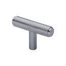 Heritage Brass Cabinet Knob Knurled T-Bar Design 45mm Satin Chrome finish - C4415-SC - Choice Handles