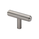 Heritage Brass Cabinet Knob Knurled T-Bar Design 45mm Satin Nickel finish - C4415-SN - Choice Handles
