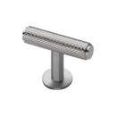 Heritage Brass Cabinet Knob Knurled T-Bar Design with Rose 45mm Satin Nickel finish - C4416-SN - Choice Handles