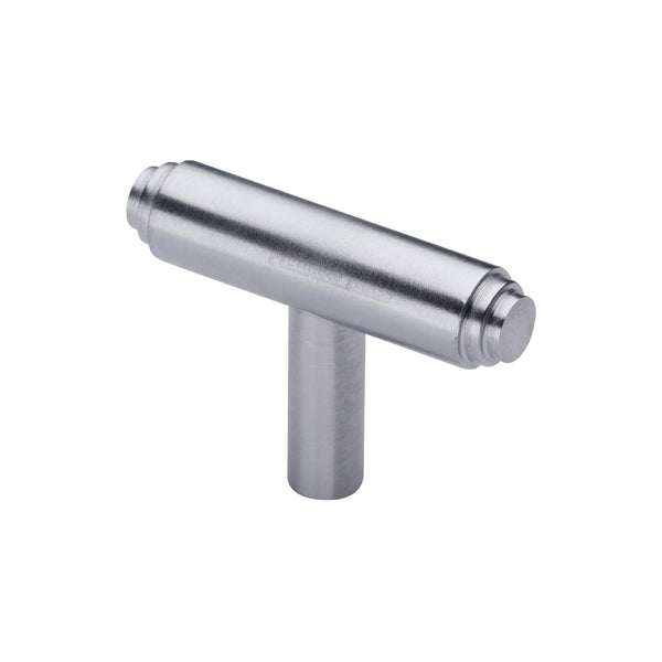 Heritage Brass Cabinet Knob Stepped T-Bar Design 45mm Satin Chrome finish - C4445-SC - Choice Handles