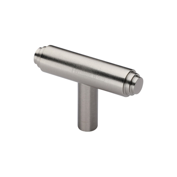 Heritage Brass Cabinet Knob Stepped T-Bar Design 45mm Satin Nickel finish - C4445-SN - Choice Handles