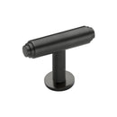 Heritage Brass Cabinet Knob Stepped T-Bar Design with Rose 45mm Matt Bronze finish - C4447-MB - Choice Handles