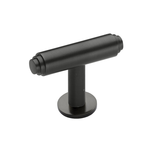 Heritage Brass Cabinet Knob Stepped T-Bar Design with Rose 45mm Matt Bronze finish - C4447-MB - Choice Handles