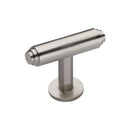 Heritage Brass Cabinet Knob Stepped T-Bar Design with Rose 45mm Satin Nickel finish - C4447-SN - Choice Handles