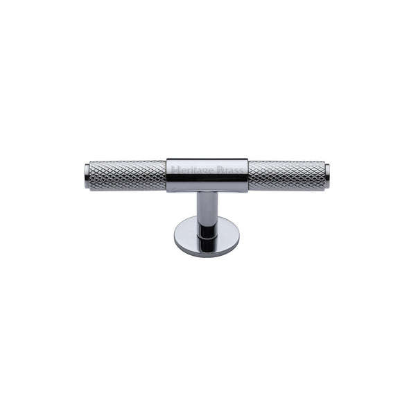 Heritage Brass Cabinet Knob Knurled Fountain Design 60mm Polished Chrome finish - C4463 60-PC - Choice Handles