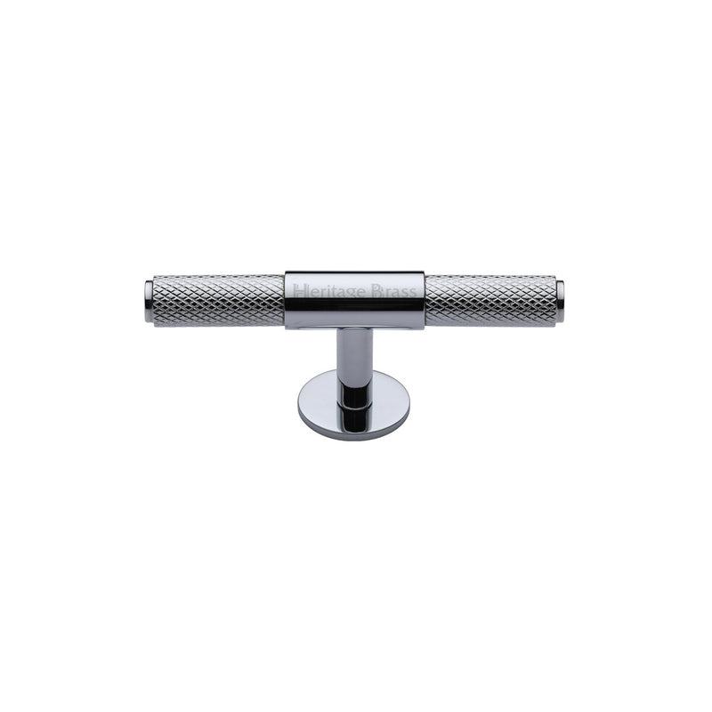 Heritage Brass Cabinet Knob Knurled Fountain Design 60mm Polished Chrome finish - C4463 60-PC - Choice Handles