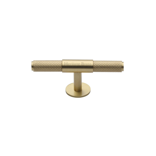 Heritage Brass Cabinet Knob Knurled Fountain Design 60mm Satin Brass finish - C4463 60-SB - Choice Handles