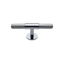 Heritage Brass Cabinet Knob Knurled Fountain Design 90mm Polished Chrome finish - C4463 90-PC - Choice Handles