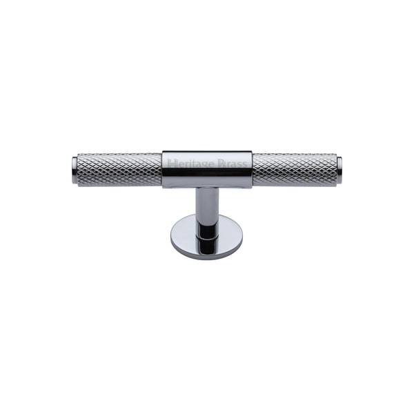 Heritage Brass Cabinet Knob Knurled Fountain Design 90mm Polished Chrome finish - C4463 90-PC - Choice Handles