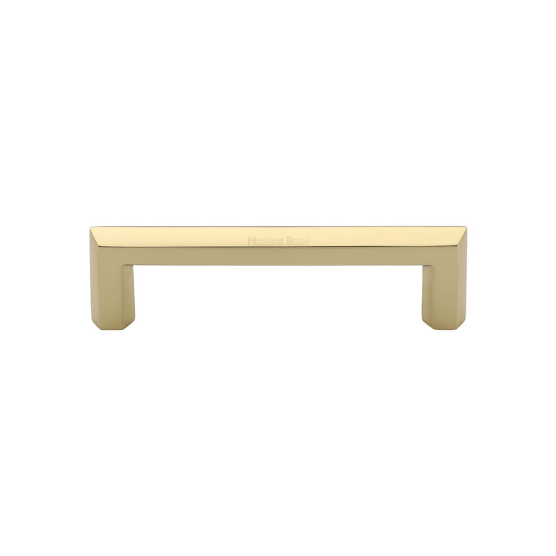 Heritage Brass Cabinet Pull Hex Profile Design 102mm CTC Polished Brass Finish - C4473 102-PB - Choice Handles