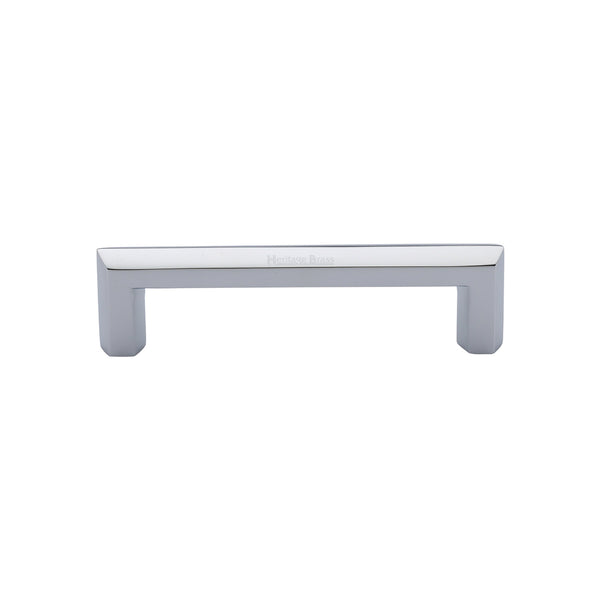 Heritage Brass Cabinet Pull Hex Profile Design 102mm CTC Polished Chrome Finish - C4473 102-PC - Choice Handles