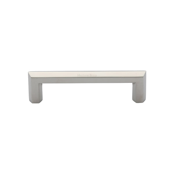 Heritage Brass Cabinet Pull Hex Profile Design 102mm CTC Polished Nickel Finish - C4473 102-PNF - Choice Handles