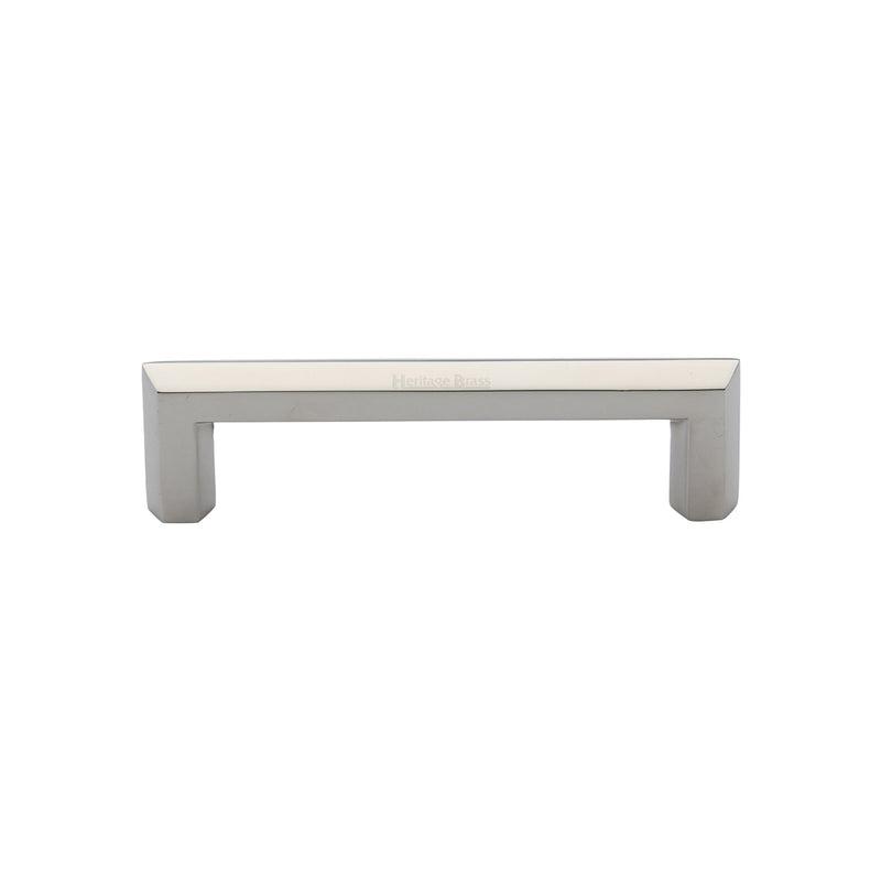 Heritage Brass Cabinet Pull Hex Profile Design 102mm CTC Polished Nickel Finish - C4473 102-PNF - Choice Handles