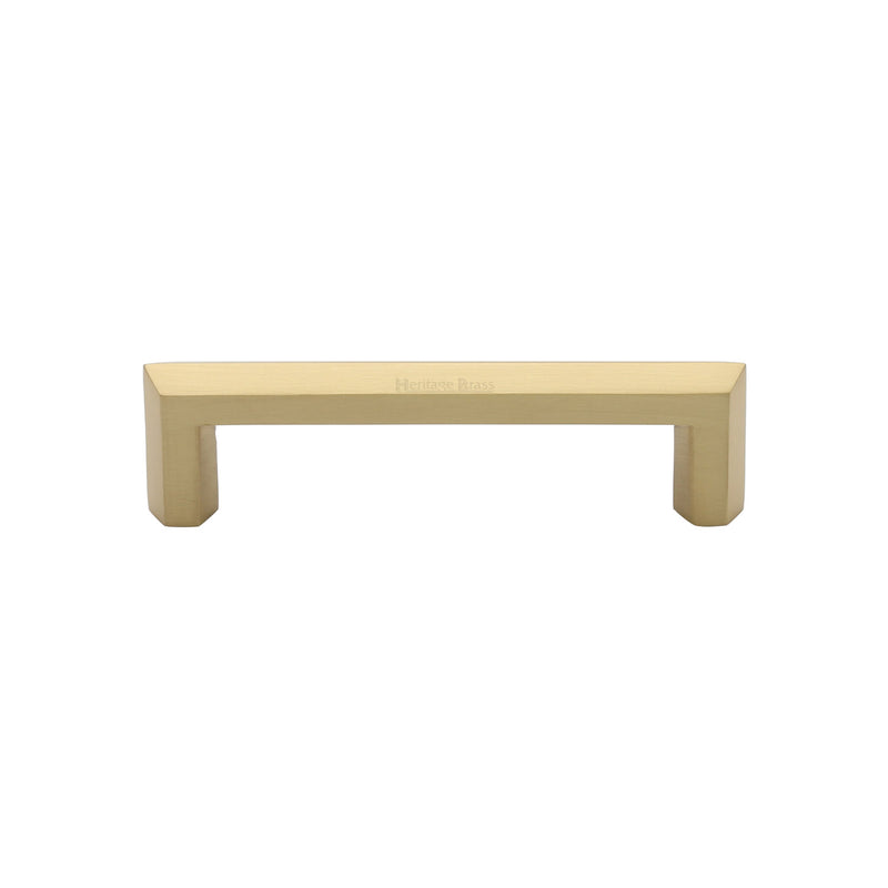 Heritage Brass Cabinet Pull Hex Profile Design 102mm CTC Satin Brass Finish - C4473 102-SB - Choice Handles