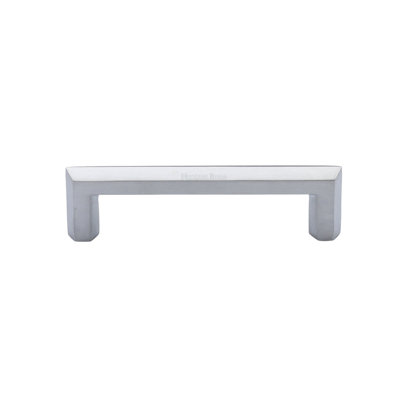 Heritage Brass Cabinet Pull Hex Profile Design 102mm CTC Satin Chrome Finish - C4473 102-SC - Choice Handles