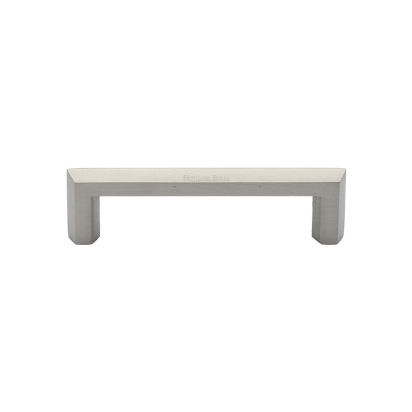 Heritage Brass Cabinet Pull Hex Profile Design 102mm CTC Satin Nickel Finish - C4473 102-SN - Choice Handles