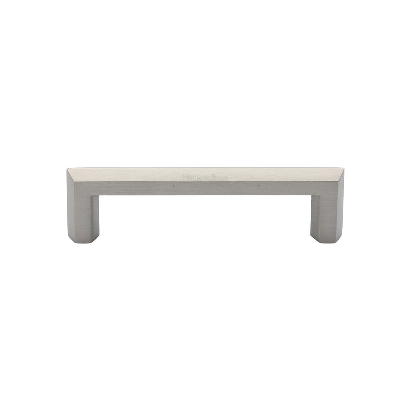 Heritage Brass Cabinet Pull Hex Profile Design 102mm CTC Satin Nickel Finish - C4473 102-SN - Choice Handles