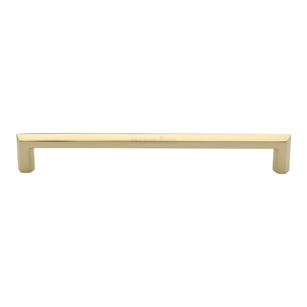 Heritage Brass Cabinet Pull Hex Profile Design 203mm CTC Polished Brass Finish - C4473 203-PB - Choice Handles