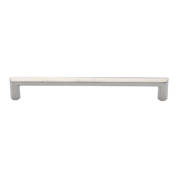 Heritage Brass Cabinet Pull Hex Profile Design 203mm CTC Polished Nickel Finish - C4473 203-PNF - Choice Handles