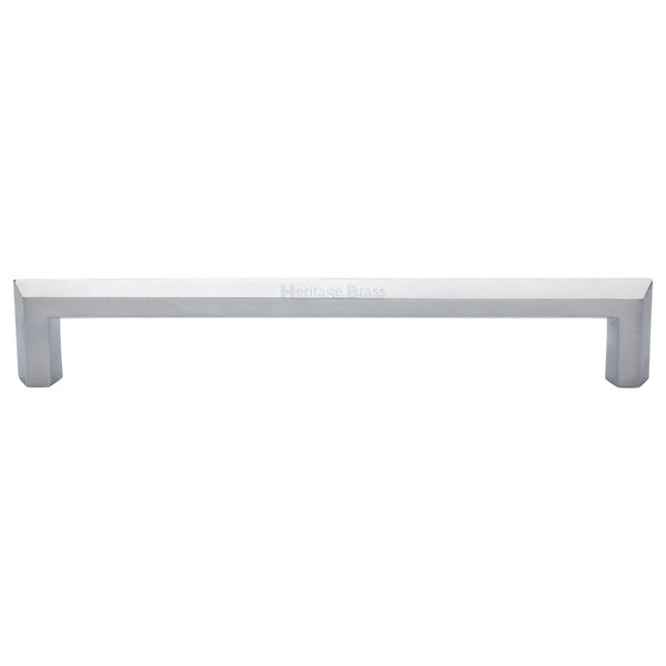 Heritage Brass Cabinet Pull Hex Profile Design 254mm CTC Satin Chrome Finish - C4473 254-SC - Choice Handles