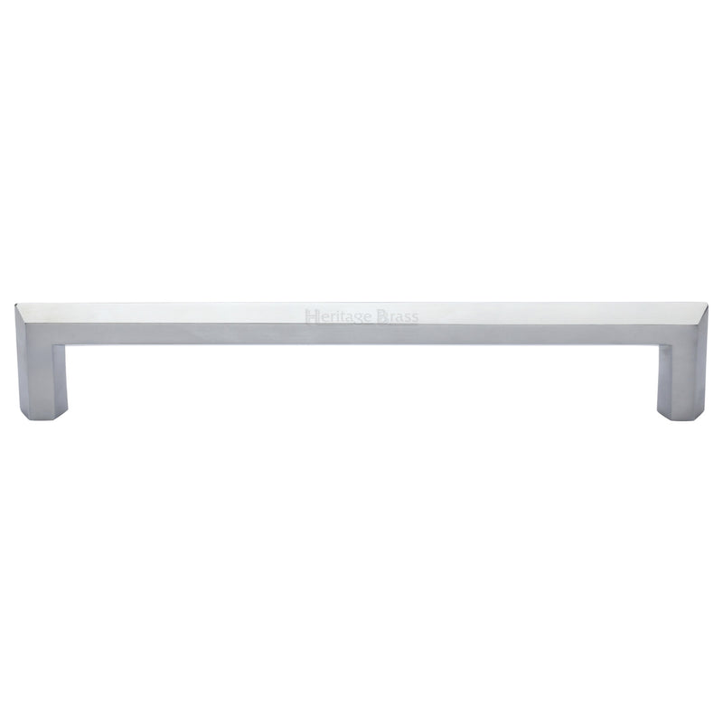 Heritage Brass Cabinet Pull Hex Profile Design 254mm CTC Satin Chrome Finish - C4473 254-SC - Choice Handles