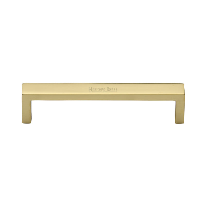 Heritage Brass Cabinet Pull Wide Metro Design 128mm CTC Polished Brass Finish - C4520 128-PB - Choice Handles