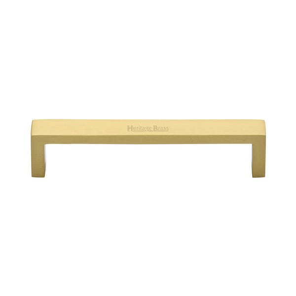 Heritage Brass Cabinet Pull Wide Metro Design 128mm CTC Satin Brass Finish - C4520 128-SB - Choice Handles