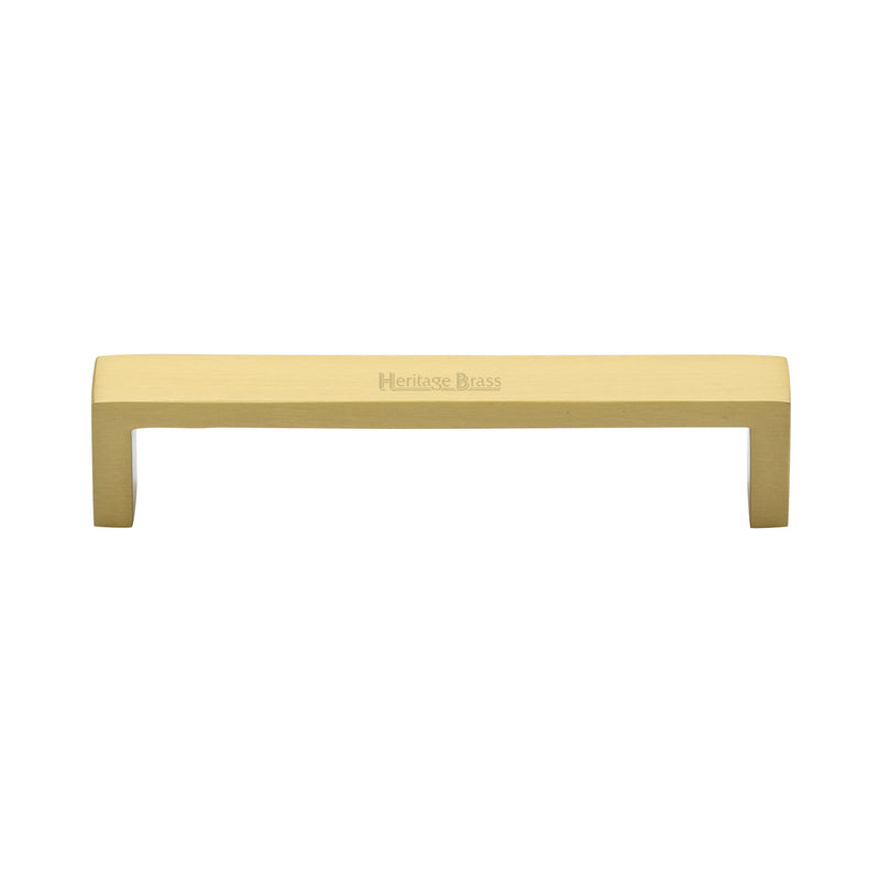Heritage Brass Cabinet Pull Wide Metro Design 128mm CTC Satin Brass Finish - C4520 128-SB - Choice Handles