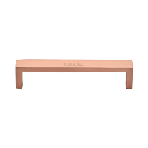 Heritage Brass Cabinet Pull Wide Metro Design 128mm CTC Satin Rose Gold Finish - C4520 128-SRG - Choice Handles