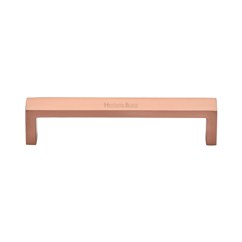Heritage Brass Cabinet Pull Wide Metro Design 128mm CTC Satin Rose Gold Finish - C4520 128-SRG - Choice Handles