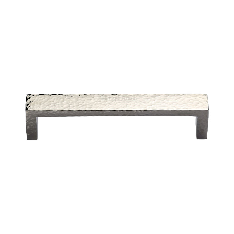 Heritage Brass Cabinet Pull Hammered Wide Metro Design 101mm CTC Polished Nickel Finish - C4525 101-PNF - Choice Handles