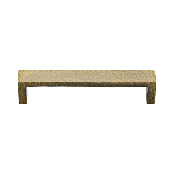 Heritage Brass Cabinet Pull Hammered Wide Metro Design 128mm CTC Antique Brass Finish - C4525 128-AT - Choice Handles