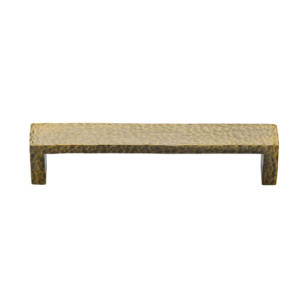Heritage Brass Cabinet Pull Hammered Wide Metro Design 160mm CTC Antique Brass Finish - C4525 160-AT